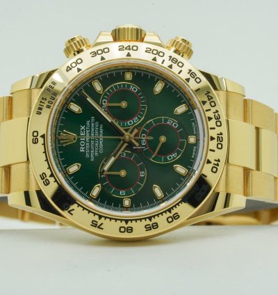 Rolex Daytona Green Dial 116508 Oyster Perpetual Cosmograph Yellow Gold 18k 40mm 2020 Nos
