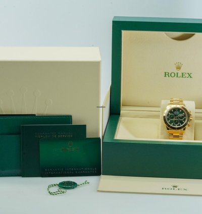 Rolex Daytona Green Dial 116508 Oyster Perpetual Cosmograph Yellow Gold 18k 40mm 2020 Nos