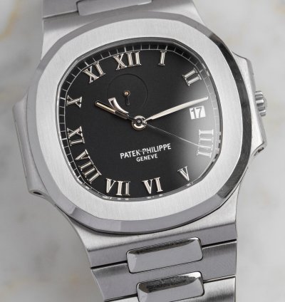 Patek Philippe Nautilus Charge Reserve - Black Roman Dial - Full Set - 3710 Year 2001