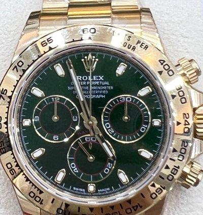 Rolex Daytona Green Dial Yellow Gold Discontinued