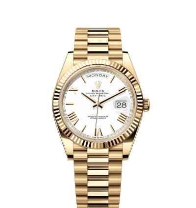 Rolex Day-date 40 Mm 228238 President Fluted White Dial Unworn Complete 2023