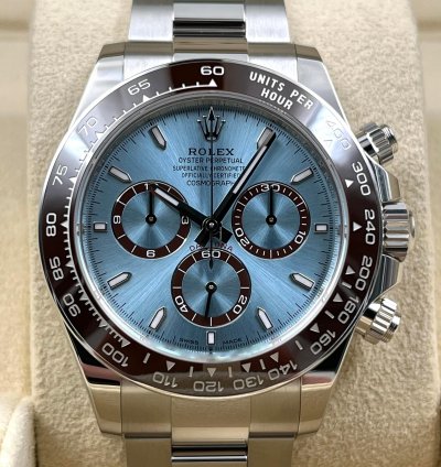 Rolex Daytona Ice Blue Dial Platinum Bracelet Open Caseback 126506 Unworn 2024