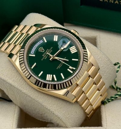 Rolex Day-date 40 Money Green Dial Unworn Full Set