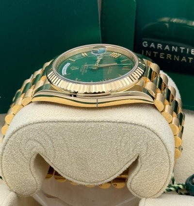 Rolex Day-date 40 Money Green Dial Unworn Full Set