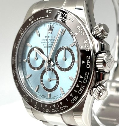 Rolex Daytona Ice Blue Dial Platinum Bracelet Open Caseback 126506 Unworn 2024