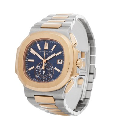 Patek Philippe Nautilus Chronograph 18k Rose Gold Stainless Steel 5980 1ar-001 - Ats-w000017