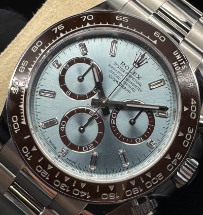 Rolex Daytona Ice Blue Diamond Baguette Dial Unworn