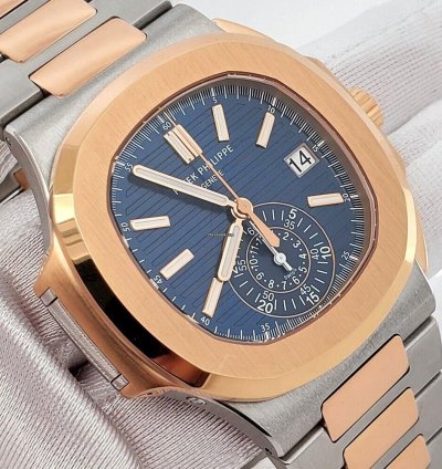 Patek Philippe Nautilus Chronograph 5980 1ar-001 Blue 2-tone 40 5mm Box Papers