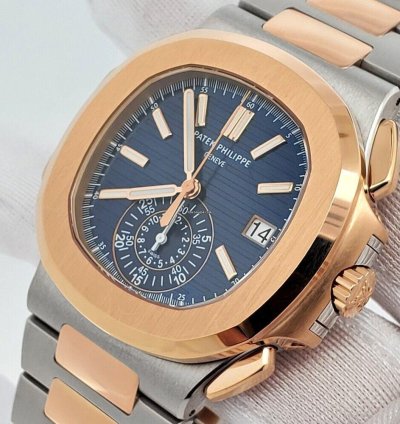 Patek Philippe Nautilus Chronograph 5980 1ar-001 Blue 2-tone 40 5mm Box Papers