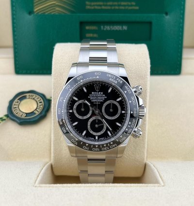 Rolex Daytona In Stock Unworn 2024 Daytona Black Dial 126500ln Oyster Bracelet