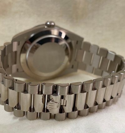 Rolex Day-date 40 New 2022 Day-date 40 White Gold President Meteorite Baguette Dial Diamond-set Bezel