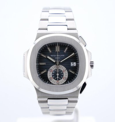 Patek Philippe Nautilus Chronograph Black Dial With White Gold Indexes - With Extract From The Archives