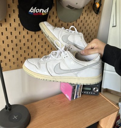 2002 Nike Dunk Low Pro Sb White Grey Patent Leather
