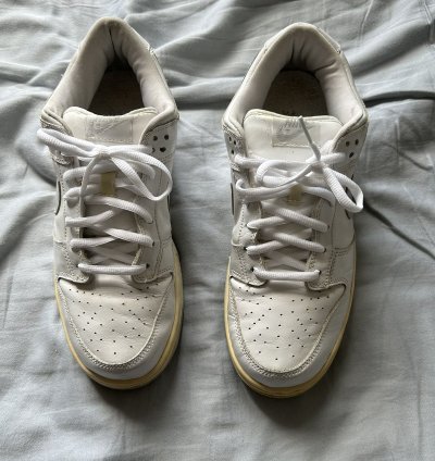 2002 Nike Dunk Low Pro Sb White Grey Patent Leather