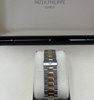 Patek Philippe Nautilus Chronograph Date 40 5mm Rose Gold Steel Blue Dial 5980 1ar-001