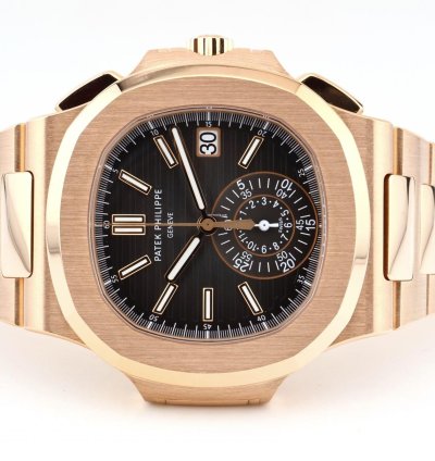 Patek Philippe Nautilus Chronograph In 18k Rose Gold - With Box And Papers