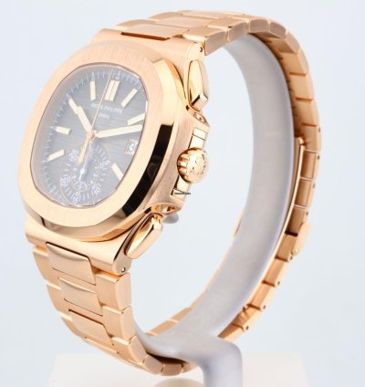 Patek Philippe Nautilus Chronograph In 18k Rose Gold - With Box And Papers