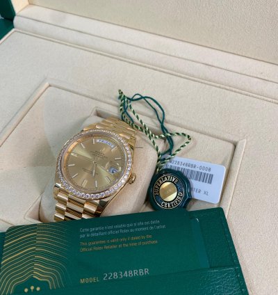 Rolex Day-date 40 New 2023 Unworn Day-date 40 President Yellow Gold Champagne Index Dial Diamond-set Bezel