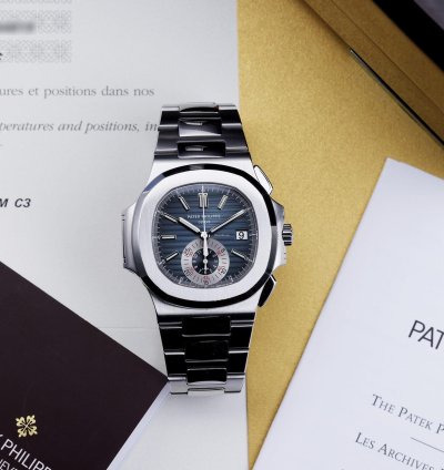 Patek Philippe Nautilus Chronograph Ref 5980-1a-001 Geneva Seal Stainless Steel 2009