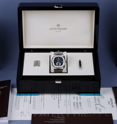 Patek Philippe Nautilus Chronograph Ref 5980-1a-001 Geneva Seal Stainless Steel 2009