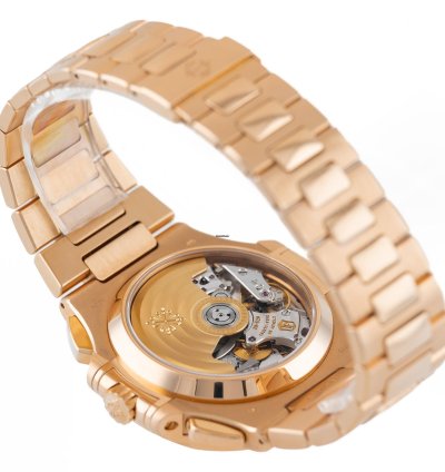 Patek Philippe Nautilus Chronograph Rose Gold 18k Black Dial Ref 5980 1r-001 Full Set