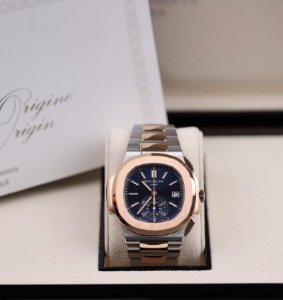 Patek Philippe Nautilus Chronograph Stahl Ros Gold - 2021 - Deu - Zustand Sehr Gut - Fullset