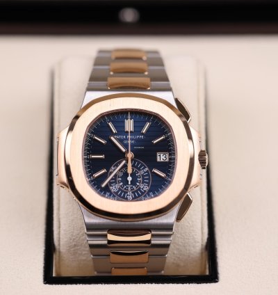Patek Philippe Nautilus Chronograph Stahl Ros Gold - 2021 - Deu - Zustand Sehr Gut - Fullset
