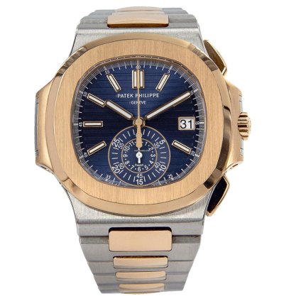 Patek Philippe Nautilus Chronograph Stainless Steel 18kt Rose Gold 5980-1ar