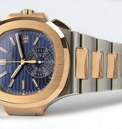Patek Philippe Nautilus Chronograph Stainless Steel 18kt Rose Gold 5980-1ar