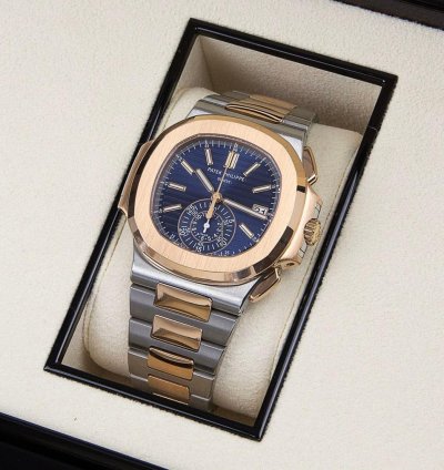 Patek Philippe Nautilus Chronograph Stainless Steel 18kt Rose Gold 5980-1ar