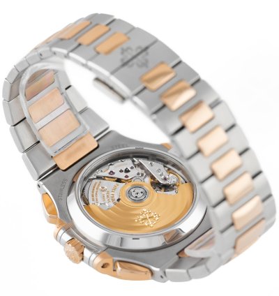 Patek Philippe Nautilus Chronograph Steel Rose Gold 18k Blue Dial Ref 5980 1ar-001 Full Set
