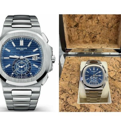 Patek Philippe Nautilus Chronograph White Gold Blue Dial 44mm 5976 1g-001