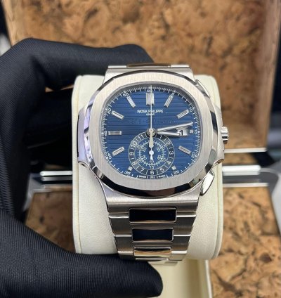 Patek Philippe Nautilus Chronograph White Gold Blue Dial 44mm 5976 1g-001