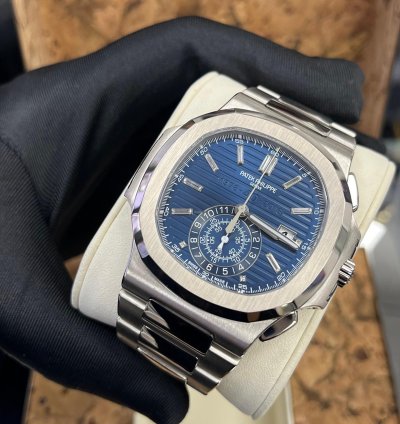 Patek Philippe Nautilus Chronograph White Gold Blue Dial 44mm 5976 1g-001