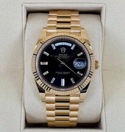 Rolex Day-date 40 New 2024 Day-date 40mm 228238 Presidential Black Diamond Baguette Dial