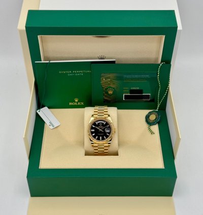 Rolex Day-date 40 New 2024 Day-date 40mm 228238 Presidential Black Diamond Baguette Dial