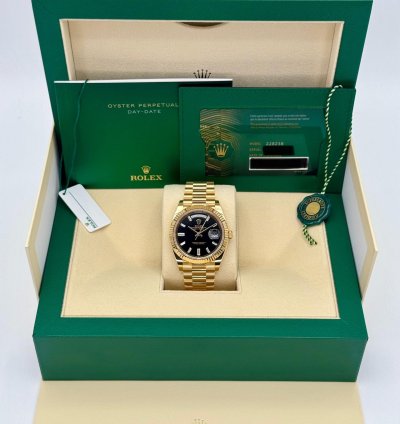 Rolex Day-date 40 New 2024 Day-date 40mm 228238 Presidential Black Diamond Baguette Dial