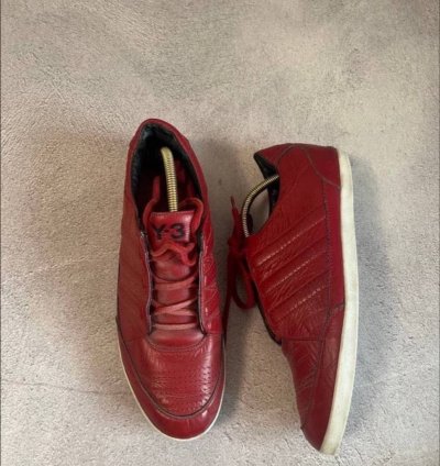 -3 Yohji Yamamoto Adidas Red Low Top Sneakers