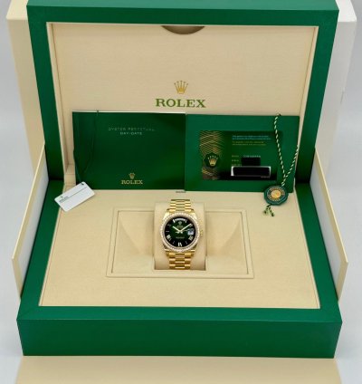 Rolex Day-date 40 New 2024 Day-date 40mm 228348rbr Presidential Diamond Bezel Green Dial