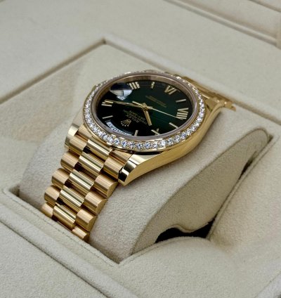 Rolex Day-date 40 New 2024 Day-date 40mm 228348rbr Presidential Diamond Bezel Green Dial