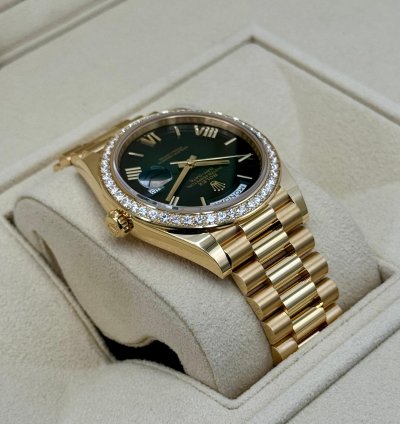 Rolex Day-date 40 New 2024 Day-date 40mm 228348rbr Presidential Diamond Bezel Green Dial