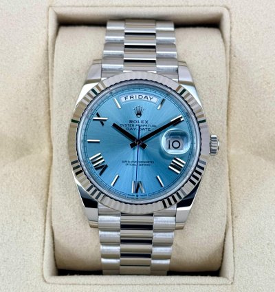 Rolex Day-date 40 New 2024 Day-date Platinum 40mm 228236 Ice-blue Roman Dial