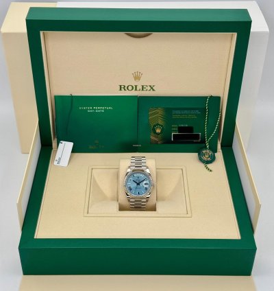 Rolex Day-date 40 New 2024 Day-date Platinum 40mm 228236 Ice-blue Roman Dial