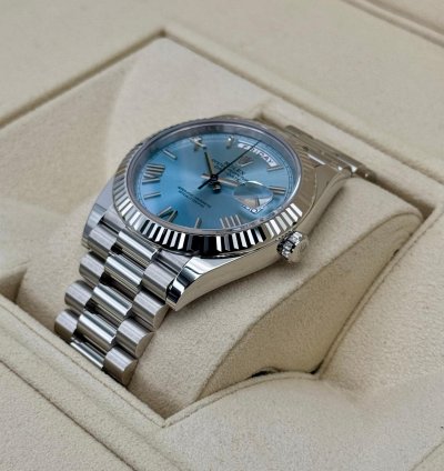 Rolex Day-date 40 New 2024 Day-date Platinum 40mm 228236 Ice-blue Roman Dial
