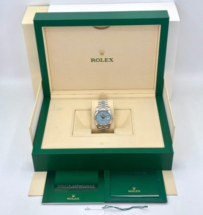 Rolex Day-date 40 New 2024 Rolex Day-date 40mm 228206 Platinum Blue Motif Dial