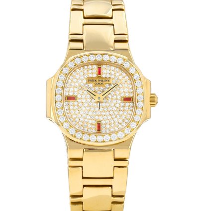 Patek Philippe Nautilus En Or Jaune Et Diamant Ref Patek