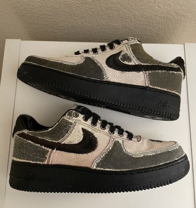 1 1 Bleached Stussy Air Force 1 Black