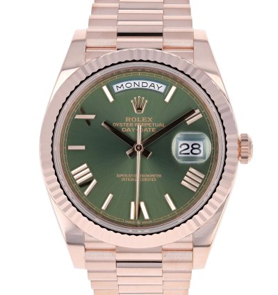 Rolex Day-date 40 New 2025 228235 Olive Green President Rose Gold