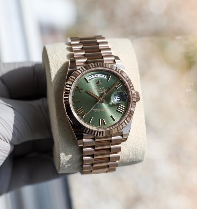 Rolex Day-date 40 New 2025 228235 Olive Green President Rose Gold
