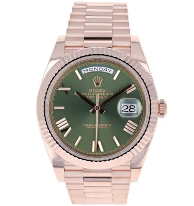 Rolex Day-date 40 New 2025 228235 Olive Green President Rose Gold
